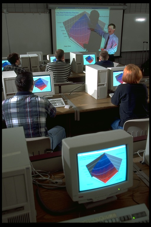 Students using computers